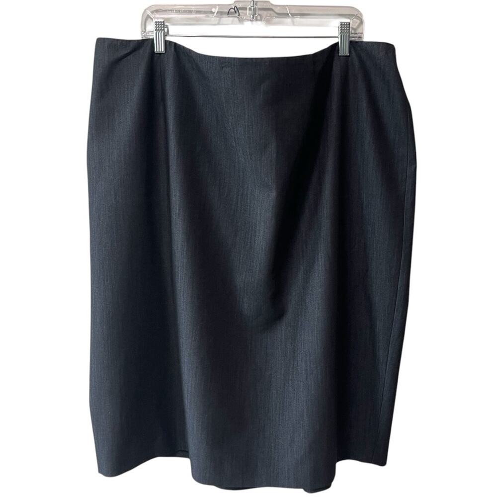 Anne Klein Straight Back Zip Knee Length Skirt Gray Size 24 Women Plus Size
